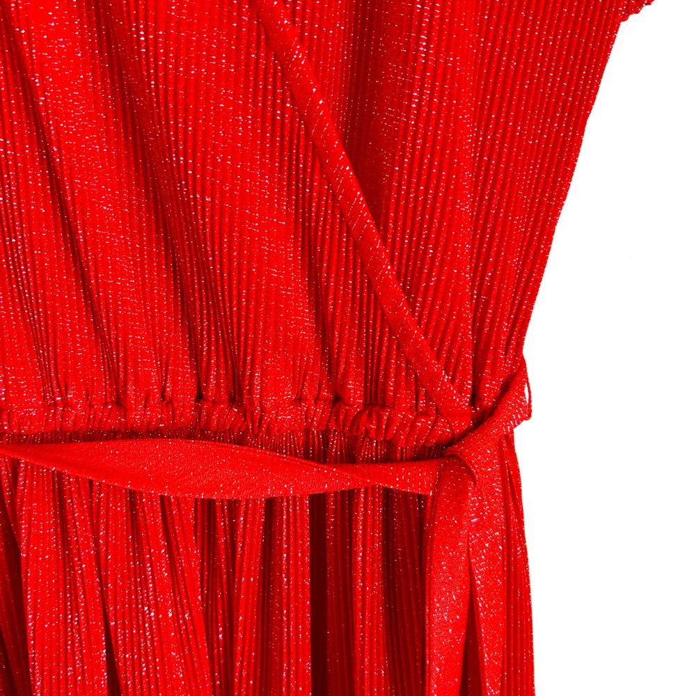 Funky Vintage Red Wrap Dress - Picture 7 of 7